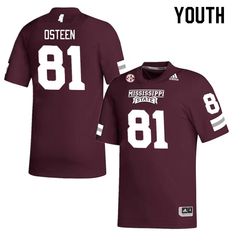 Youth #81 Andrew Osteen Mississippi State Bulldogs College Football Jerseys Stitched Sale-Maroon